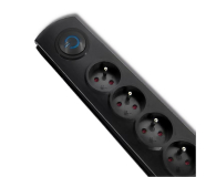 QOLTEC Listwa antyprzepięciowa - 5 gniazd, 1.8m, czarna 50269 - 574382 - zdjęcie 2